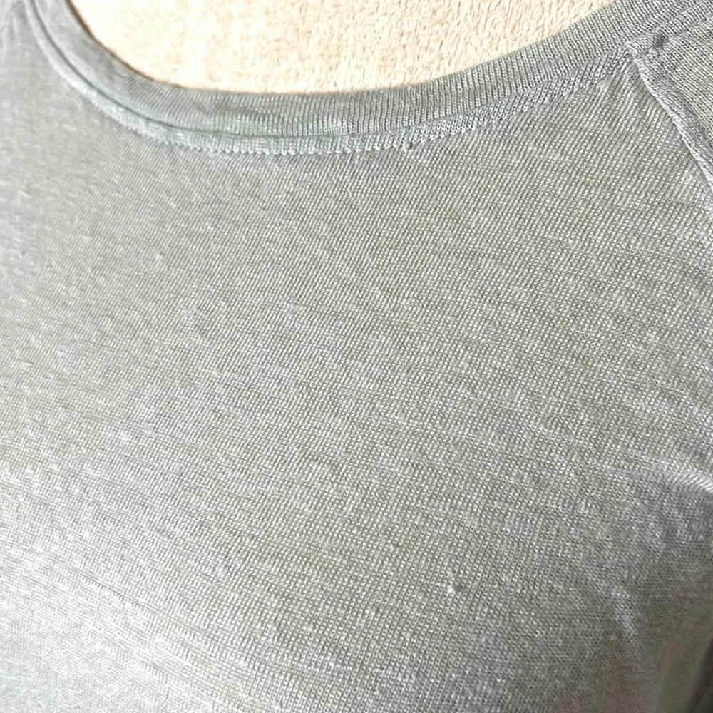 BANANA REPUBLIC LINEN LONG SLEEVE BASEBALL STLE TSHIRT SZ XS MINT GREEN - Picture 2 of 8